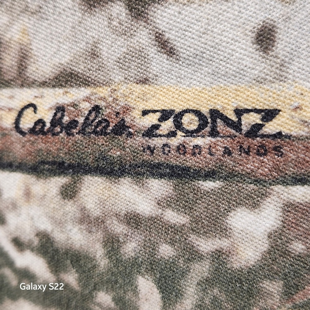 Cabelas ZONZ camo Shirt Men's Woodlands Camo Long Sleeve Button Hunt Game 3XL - Picture 2 of 16